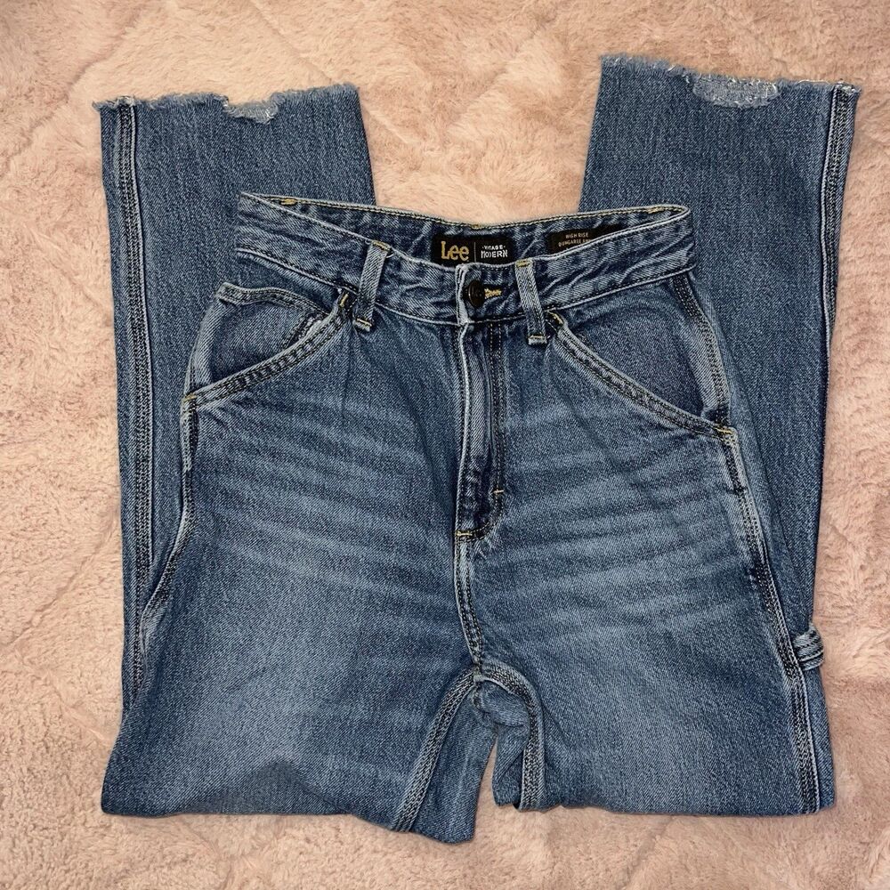Lee’s vintage modern high rise dungaree ankle carpenter jeans women’s size 25